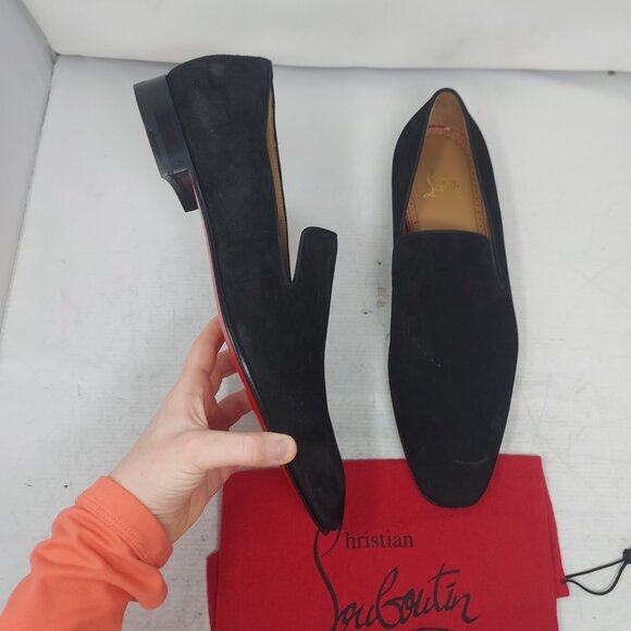 CHRISTIAN LOUBOUTIN Black Suede Dandy Loafer Shoe - Picture 3 of 13